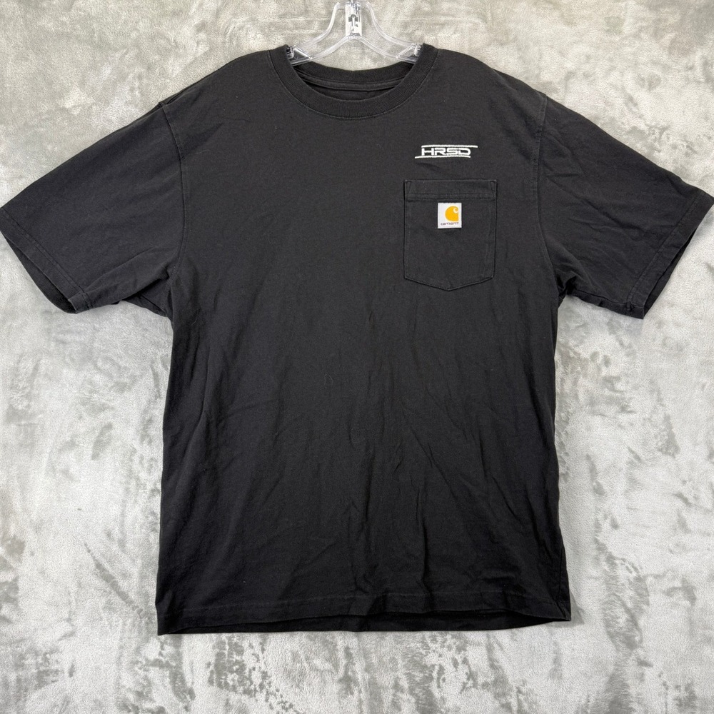Carhartt Mens Loose Fit K87 Pocket T-Shirt Black HRSD Embroidery L Short Sleeve